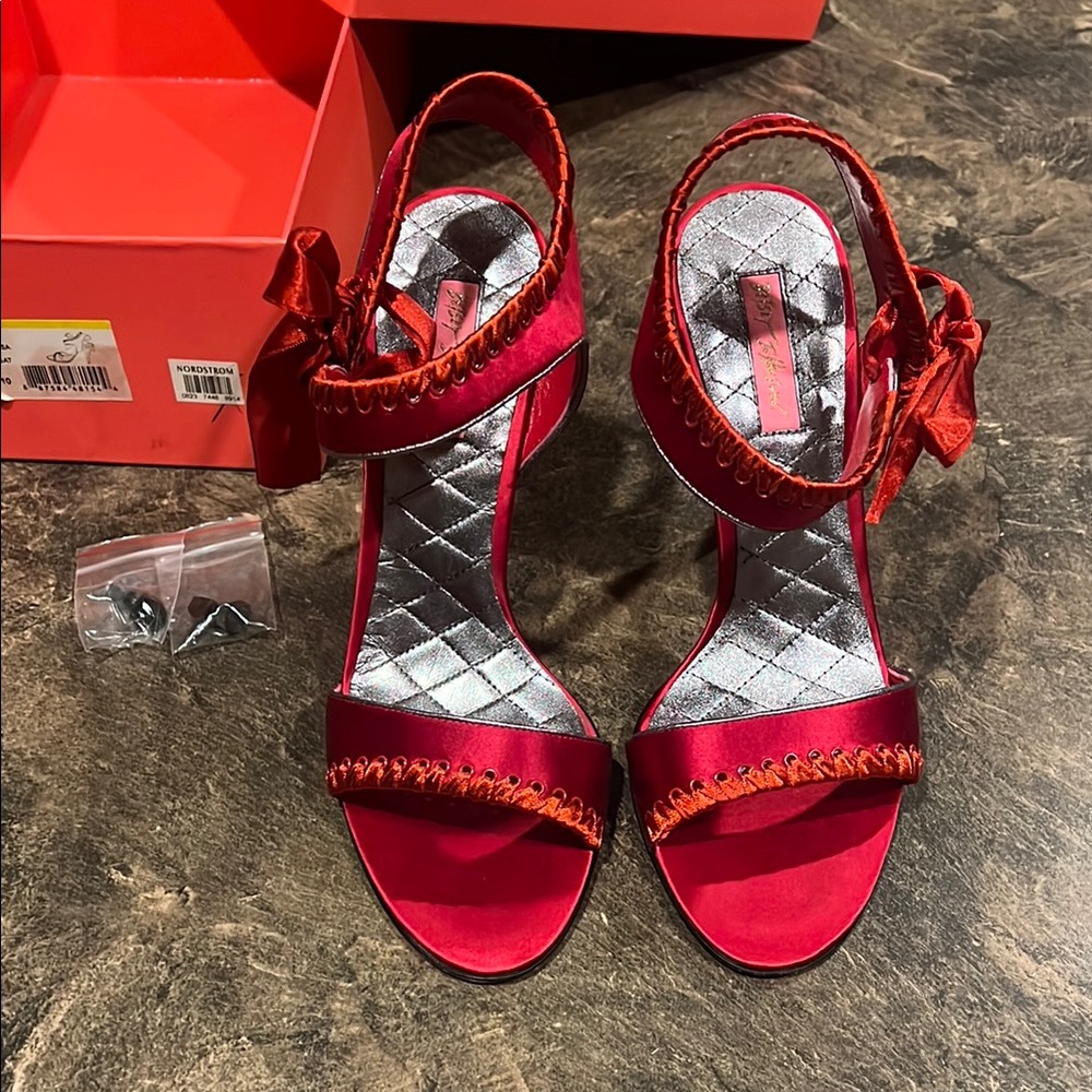 Betsey Johnson Red Strappy Heels